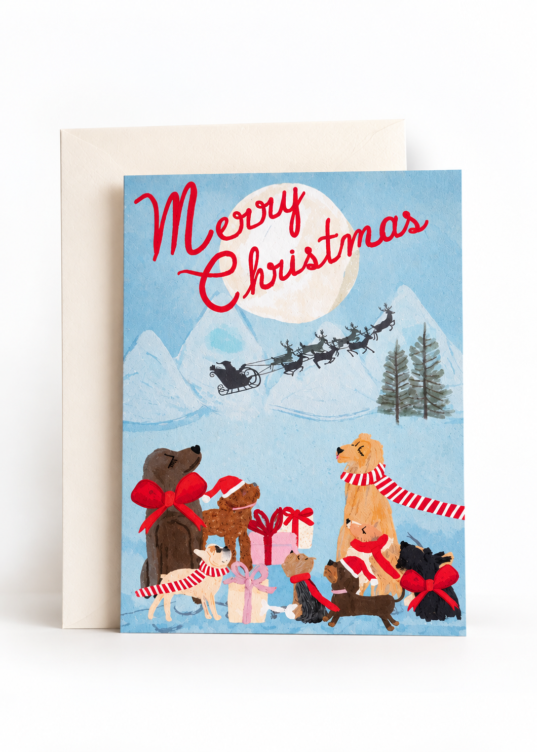 Karte 'Merry X-Mas Dogs'