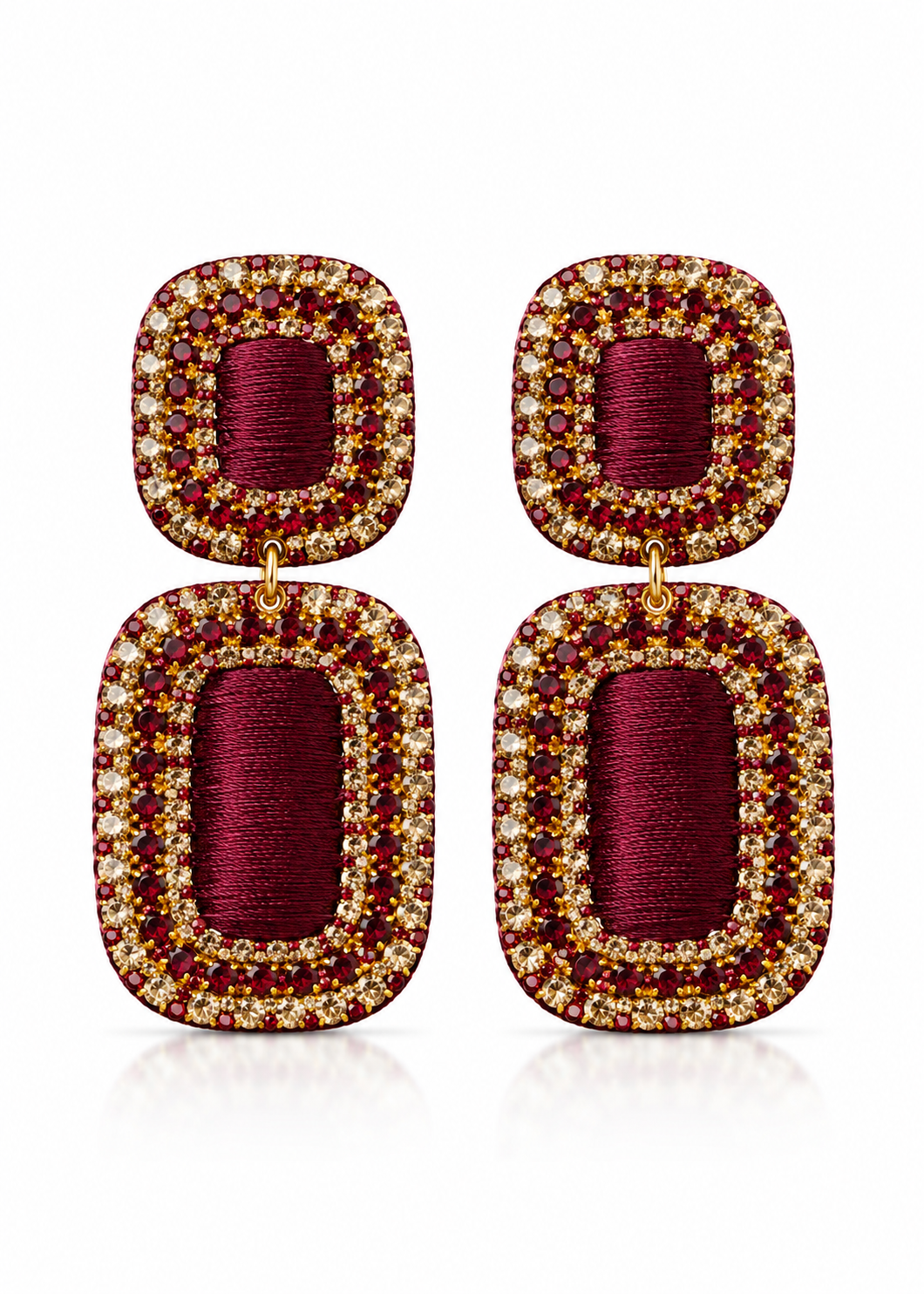Ohrringe bestickt 'Bordeaux'