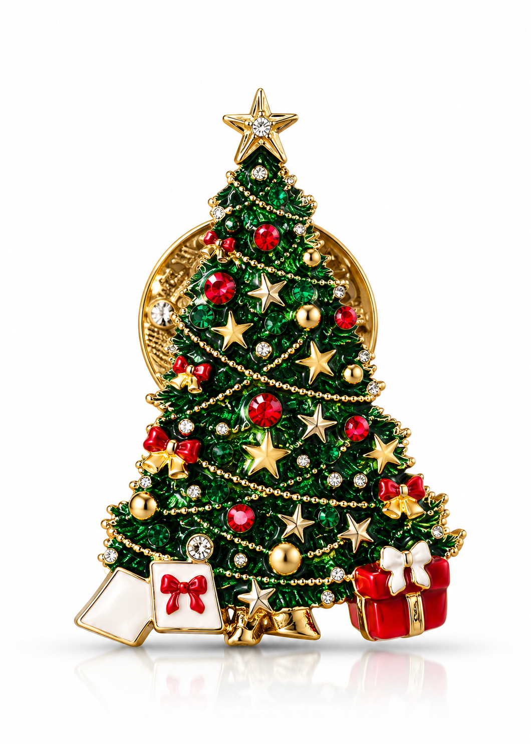 Brosche mit Magnet 'Weihnachtsbaum'