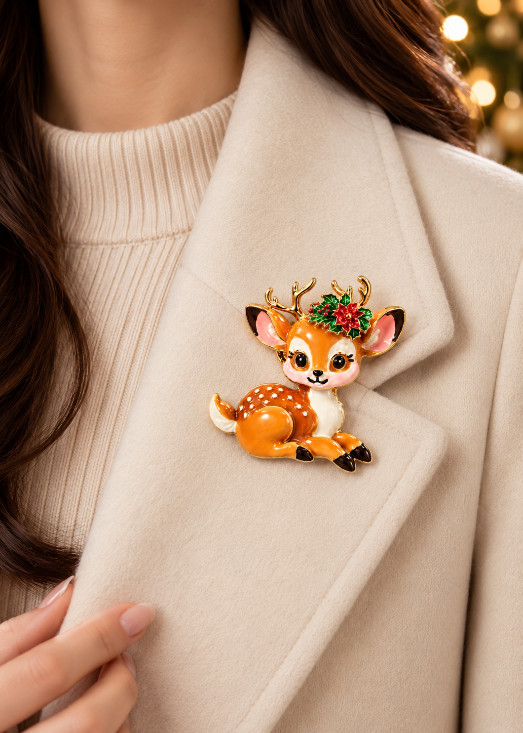 Brosche mit Magnet 'Bambi'