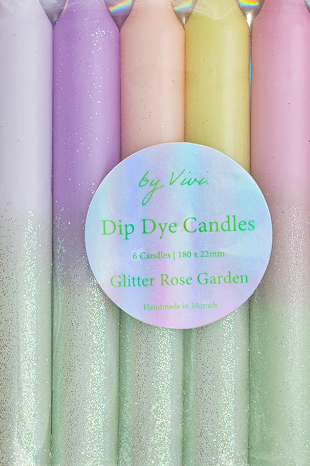 Dip Dye Kerzen Glitter Rose Garden