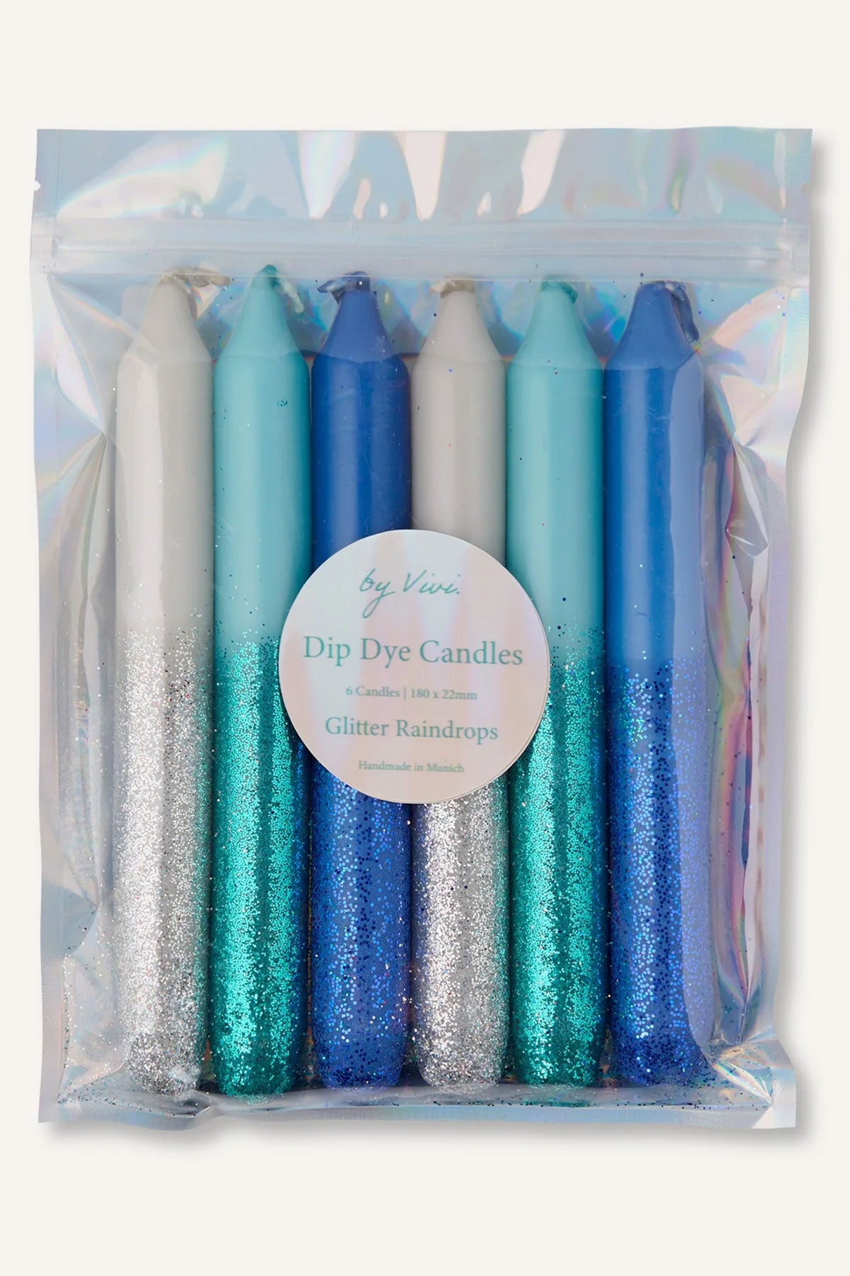 Kerzen Glitter Dip Dye Raindrops