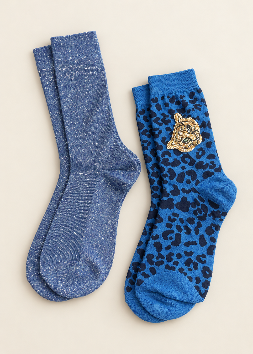 2er-Set Socken 'Tiger' Blau-Schwarz