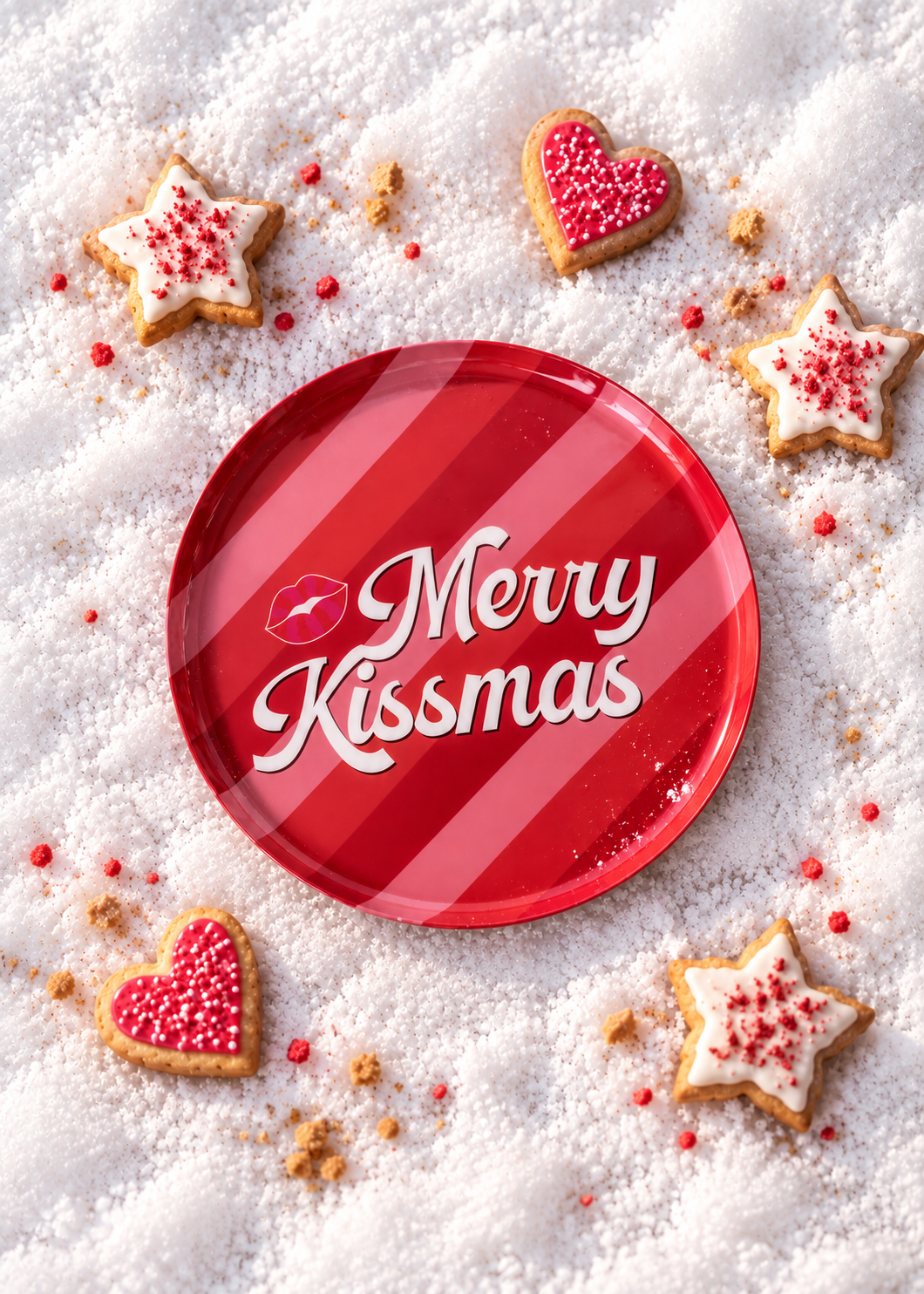 Metall Tablett 'Merry Kissmas'