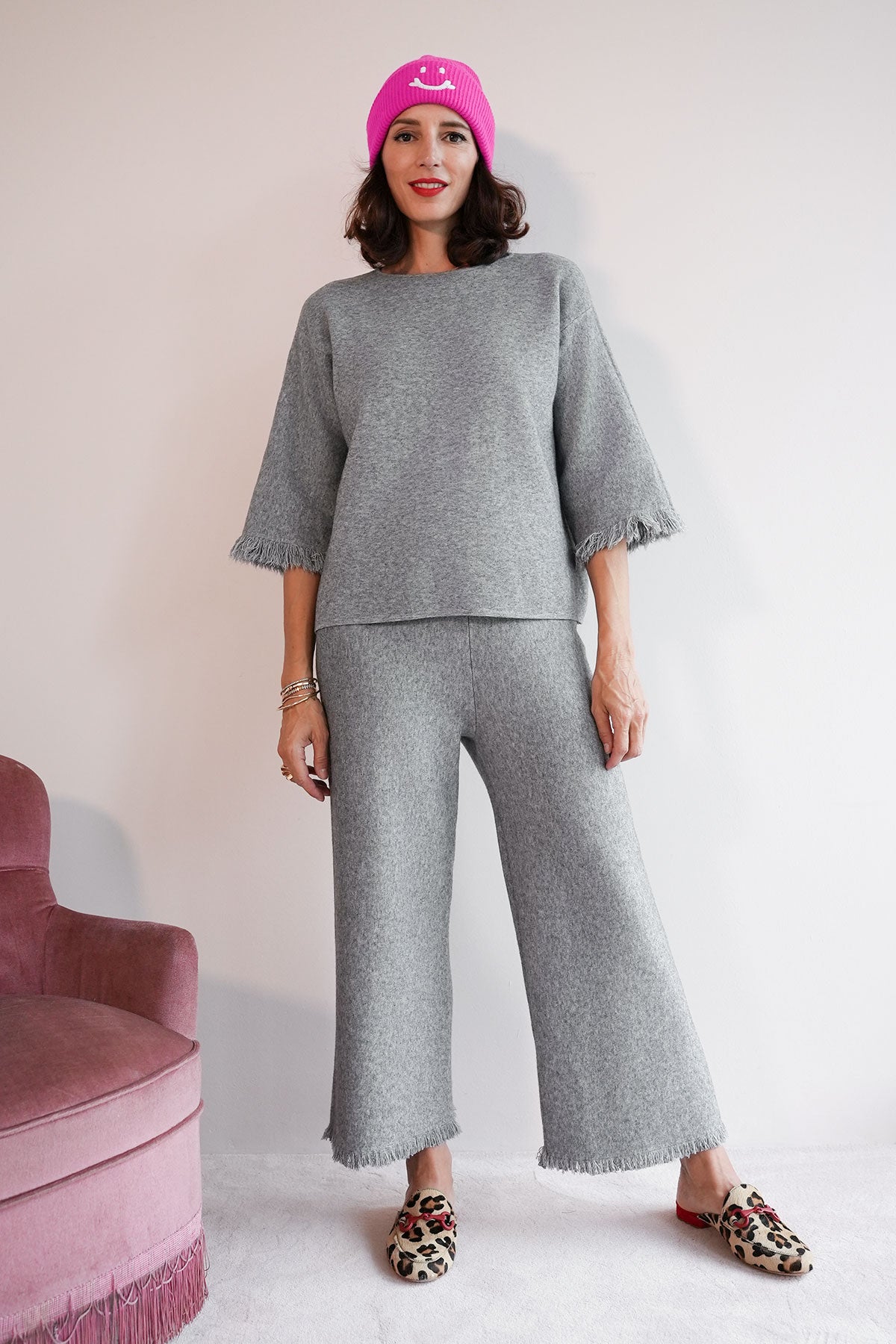 Pullover mit 3/4 Arm aus Viskose