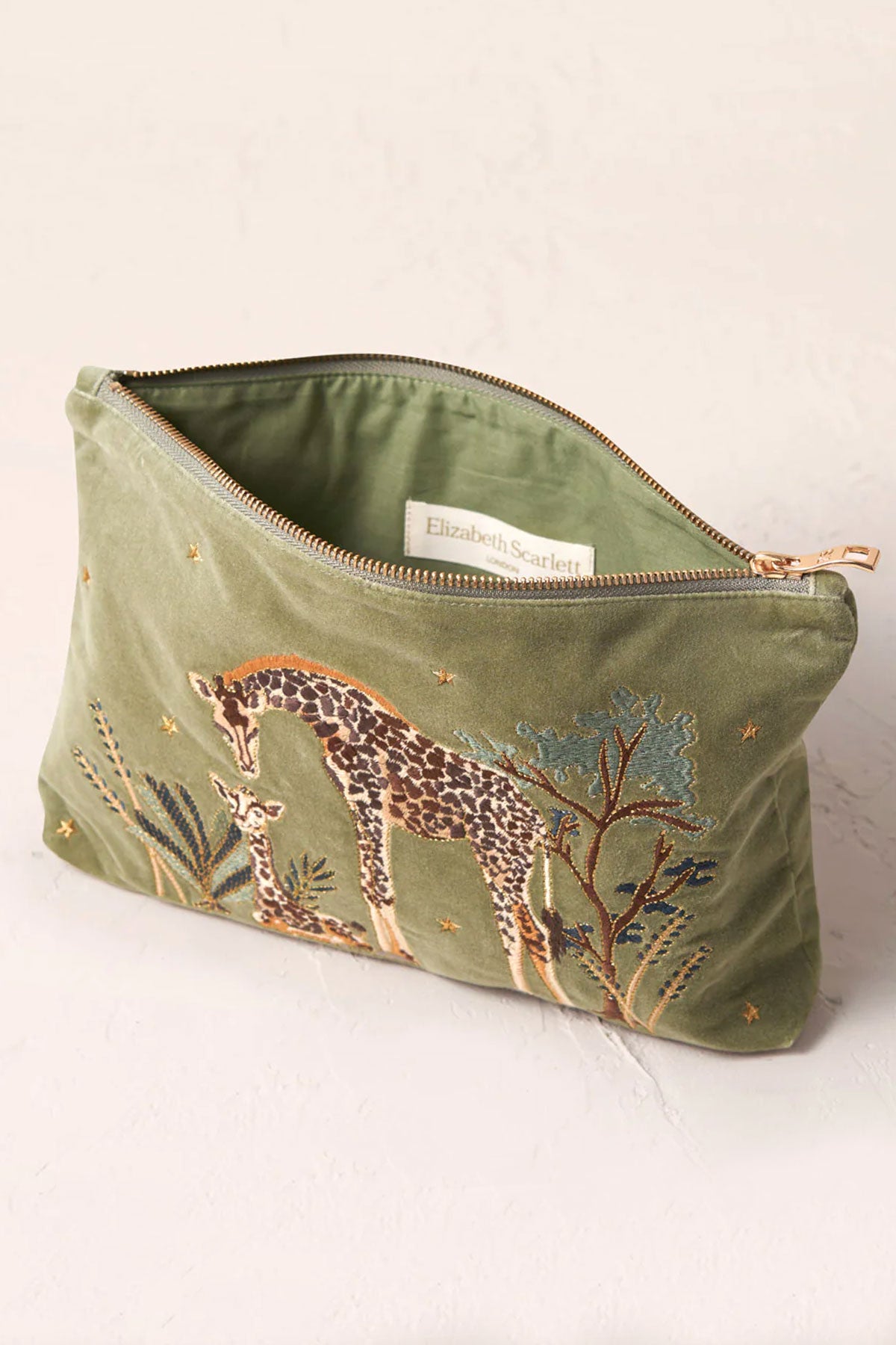 Kosmetik Clutch Samt Giraffe
