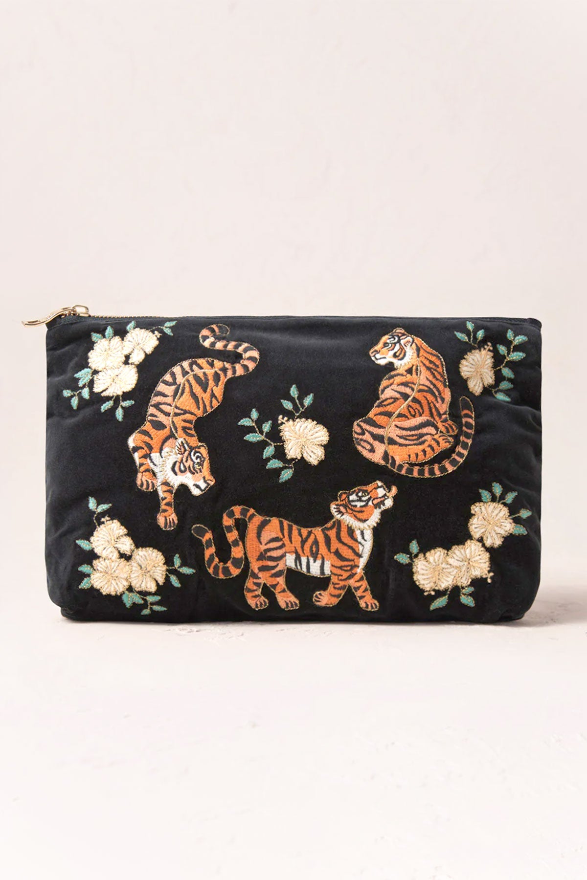Kosmetik Clutch Samt Tiger