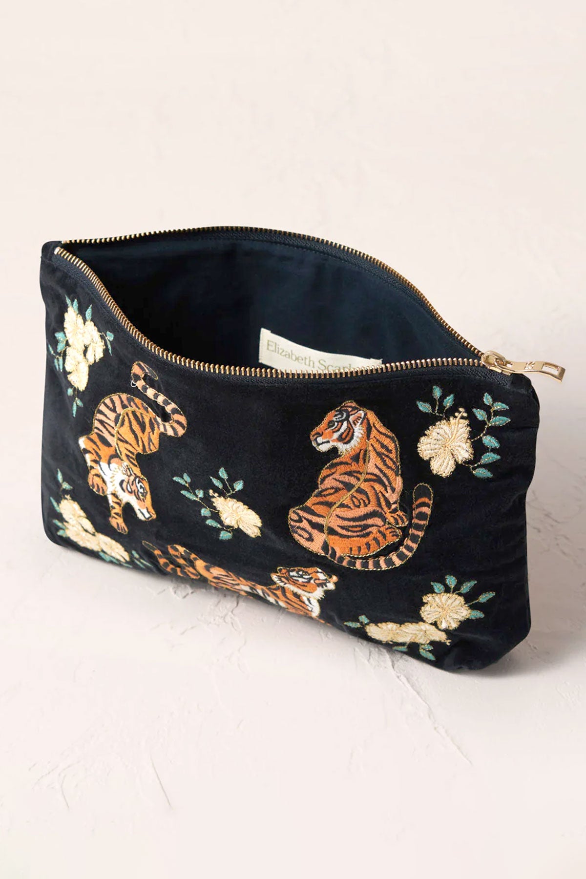 Kosmetik Clutch Samt Tiger