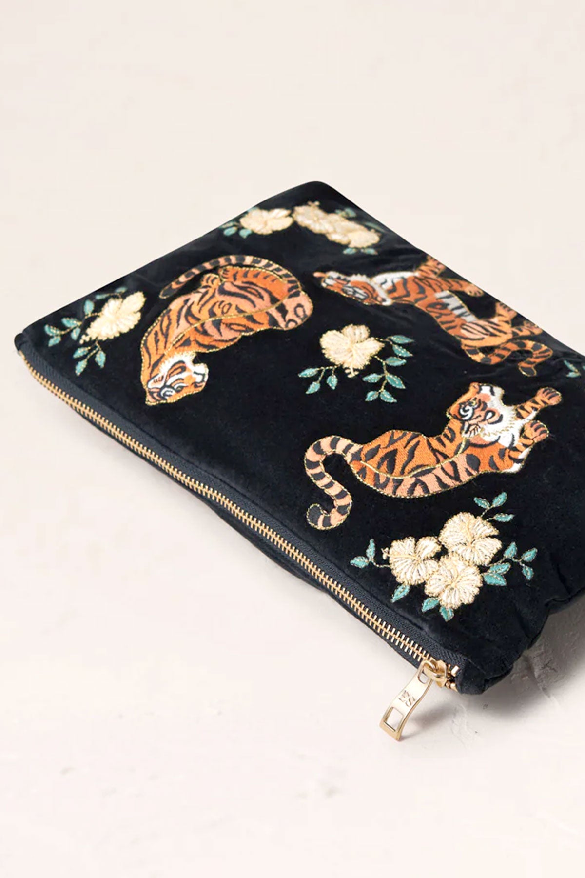Kosmetik Clutch Samt Tiger