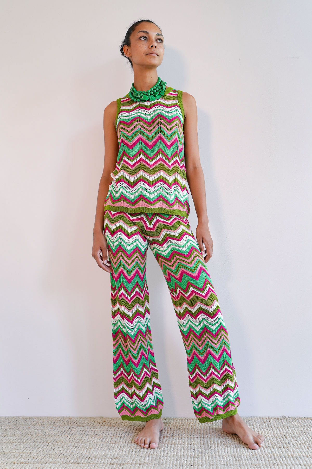 Zickzack Strickhose mit Lurex