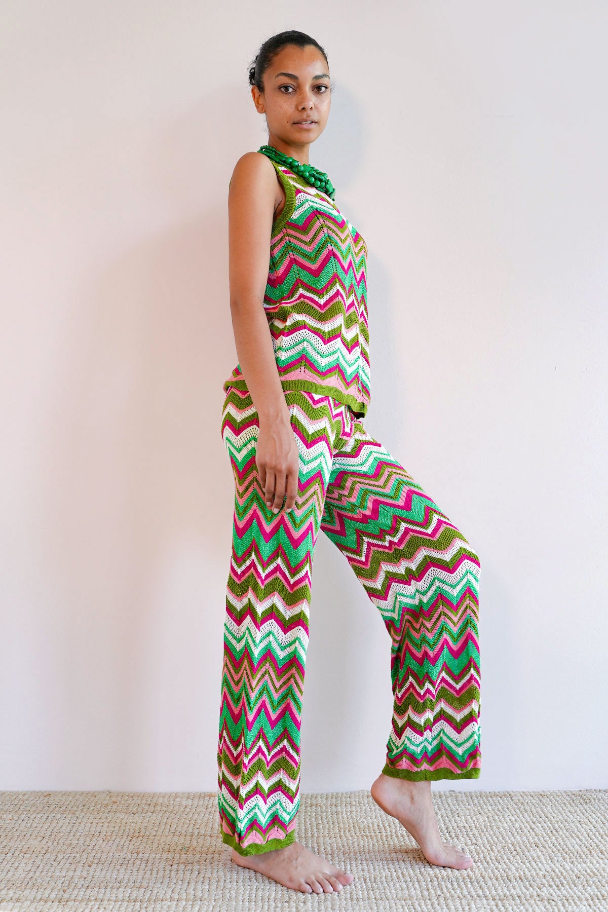 Zickzack Strickhose mit Lurex