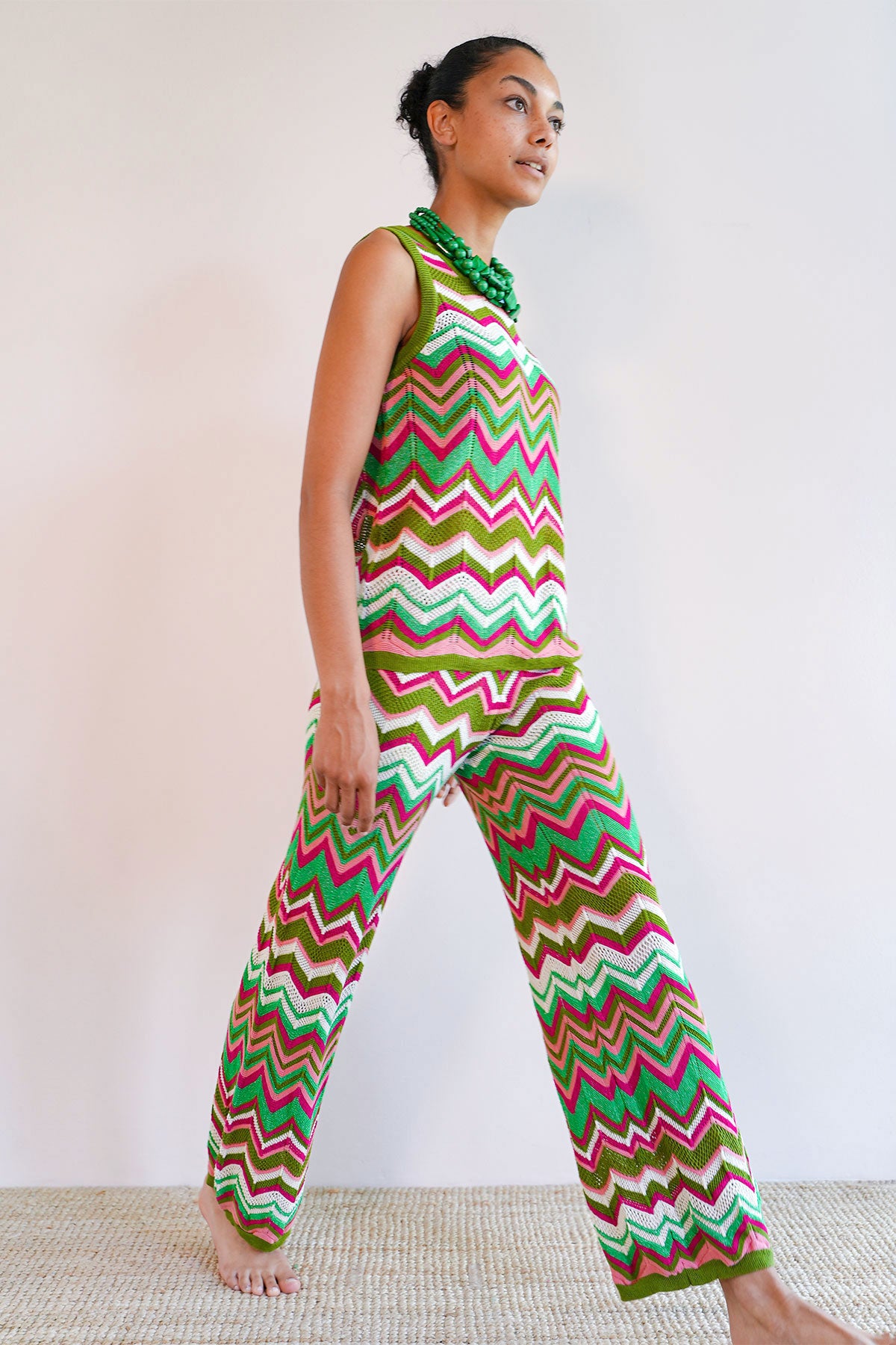 Zickzack Strickhose mit Lurex