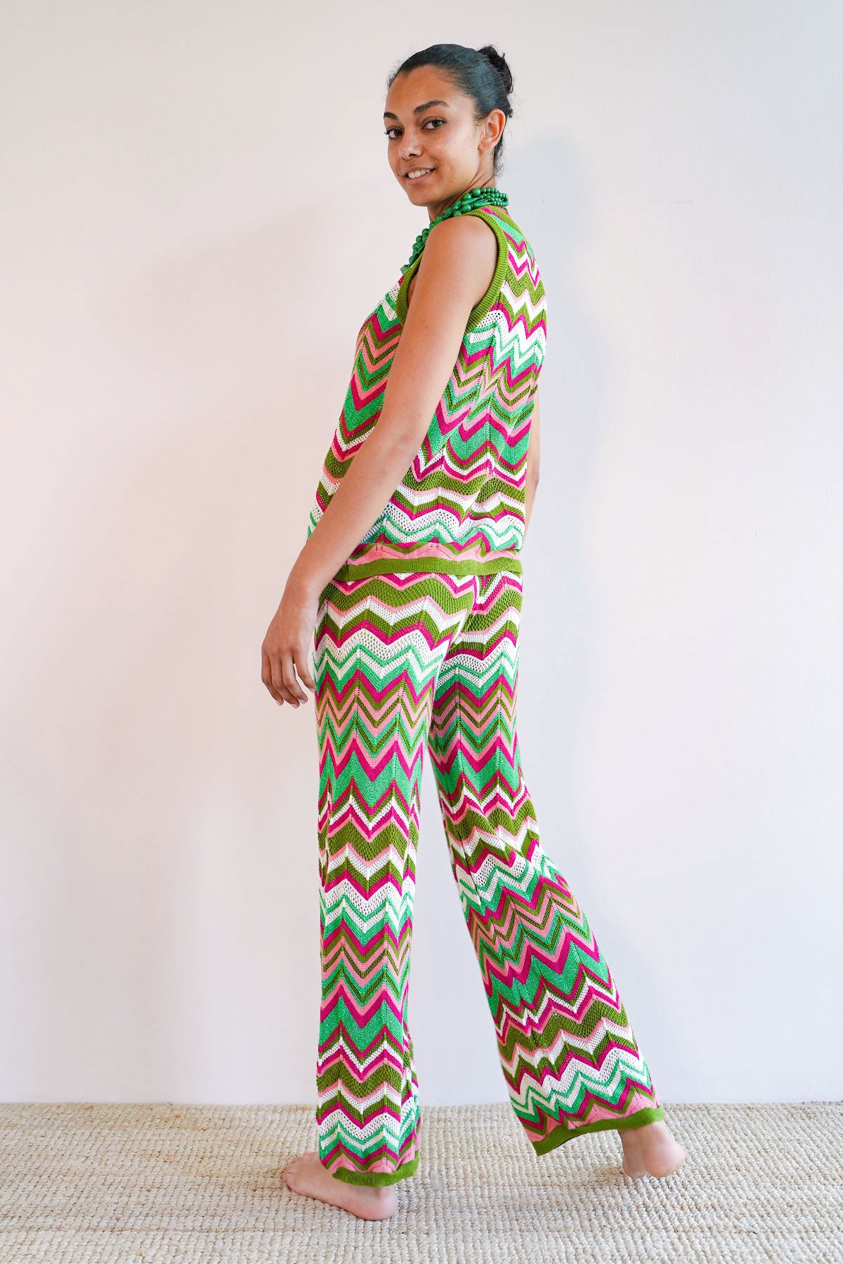 Zickzack Strickhose mit Lurex