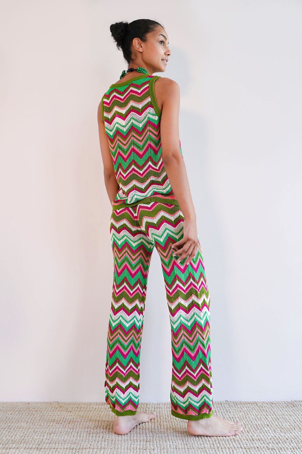 Zickzack Strickhose mit Lurex