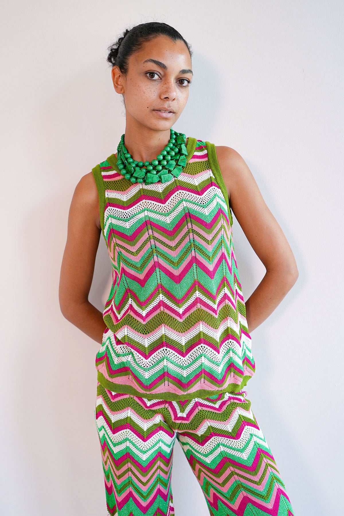 Zickzack Stricktop mit Lurex