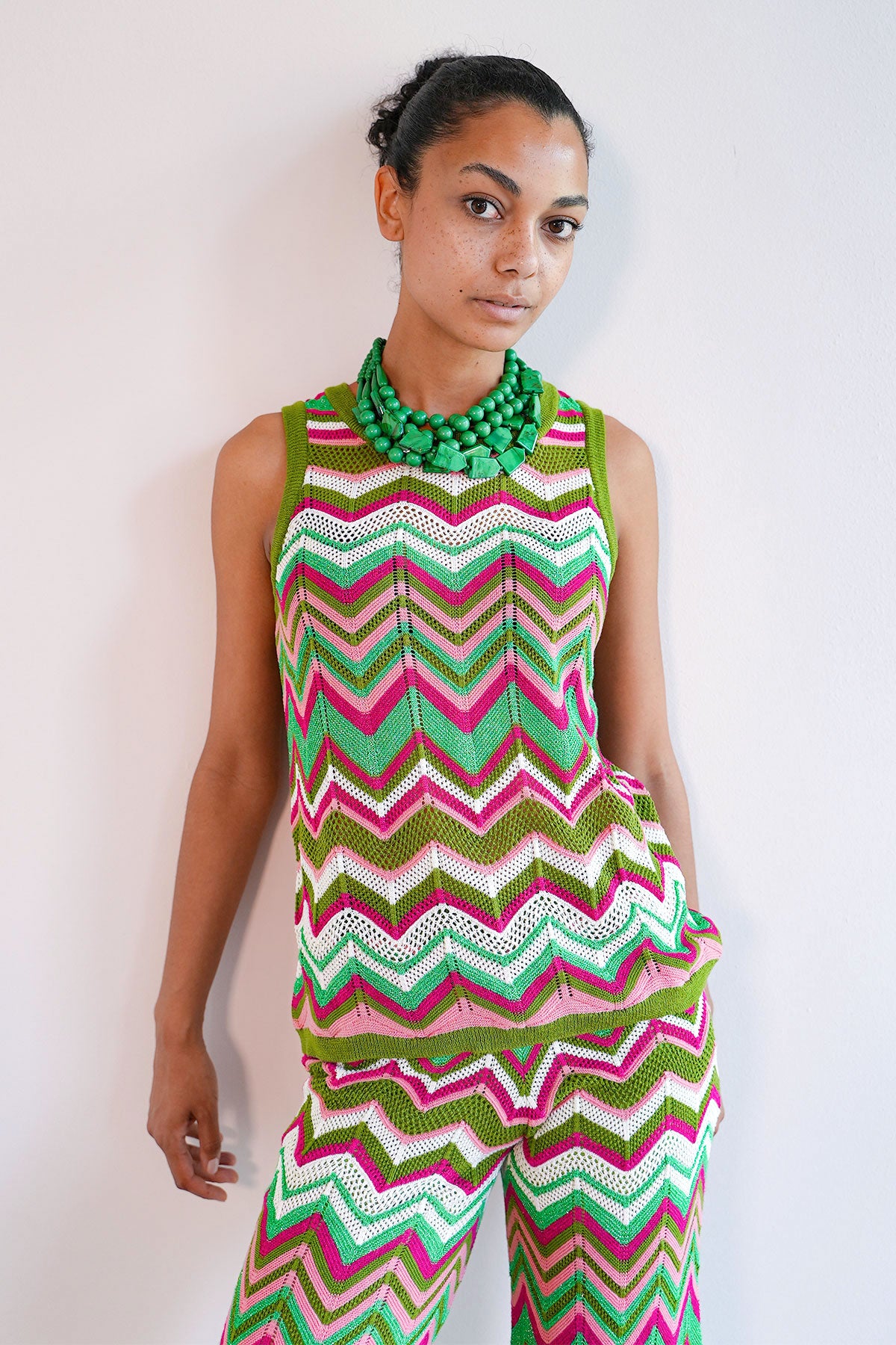 Zickzack Stricktop mit Lurex