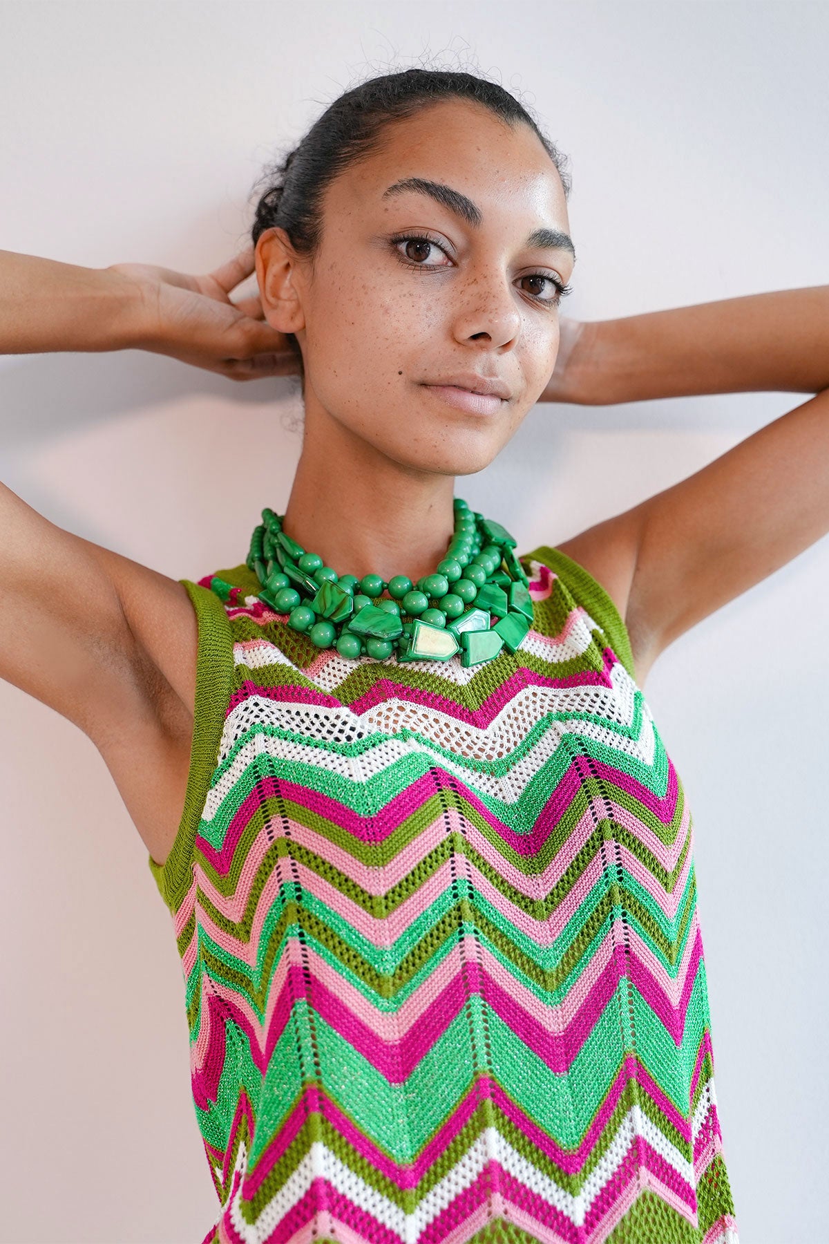 Zickzack Stricktop mit Lurex