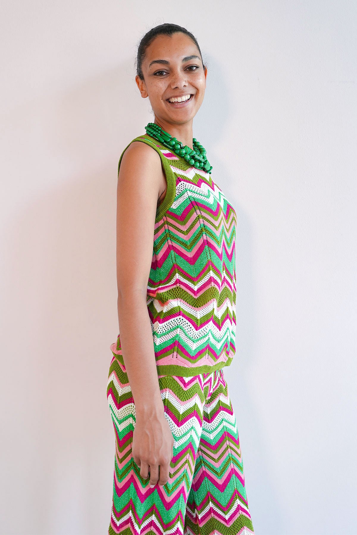 Zickzack Stricktop mit Lurex
