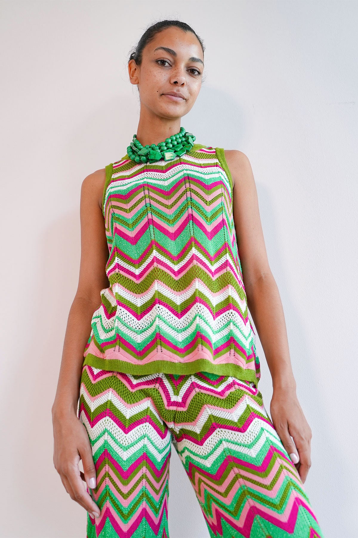 Zickzack Stricktop mit Lurex