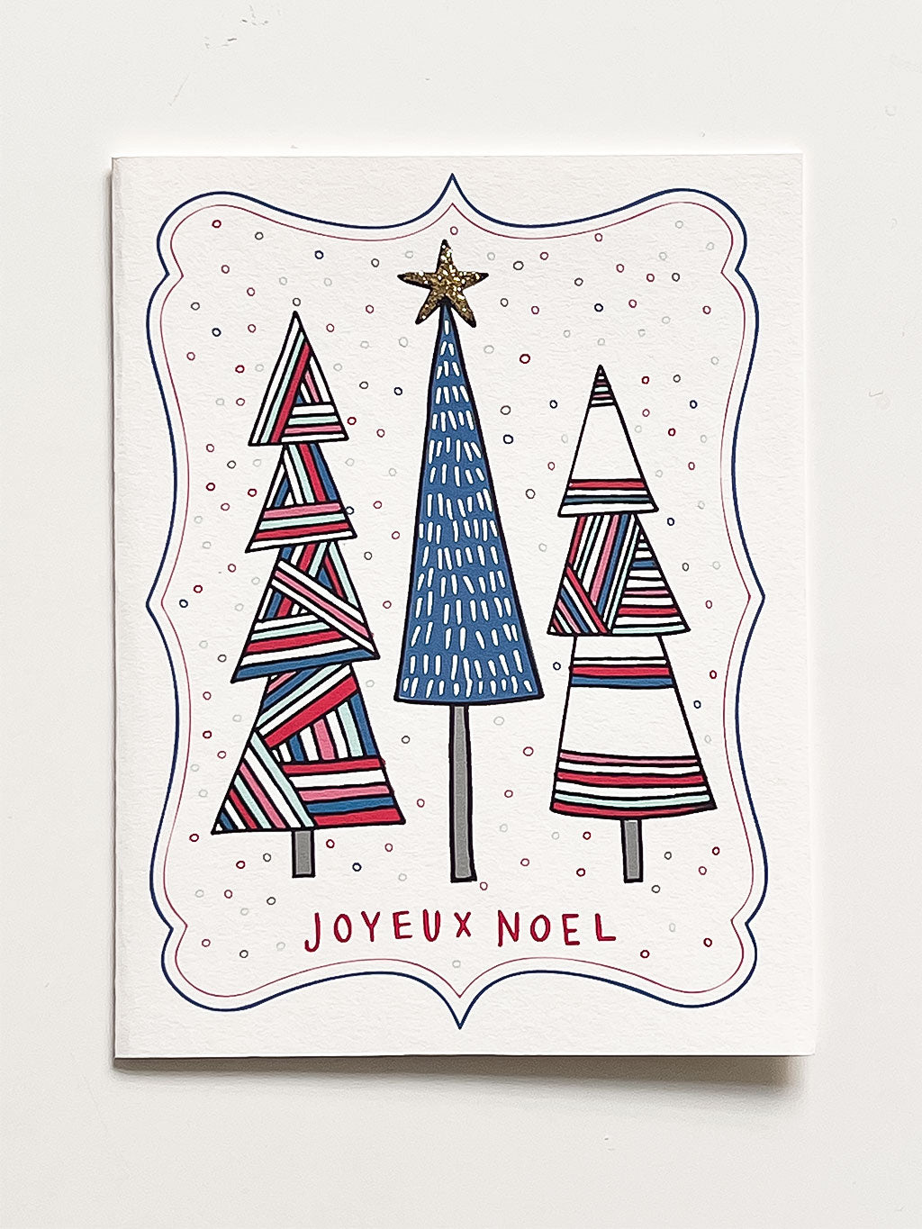 Weihnachtskarte Joyeux Noel Tannenbaum
